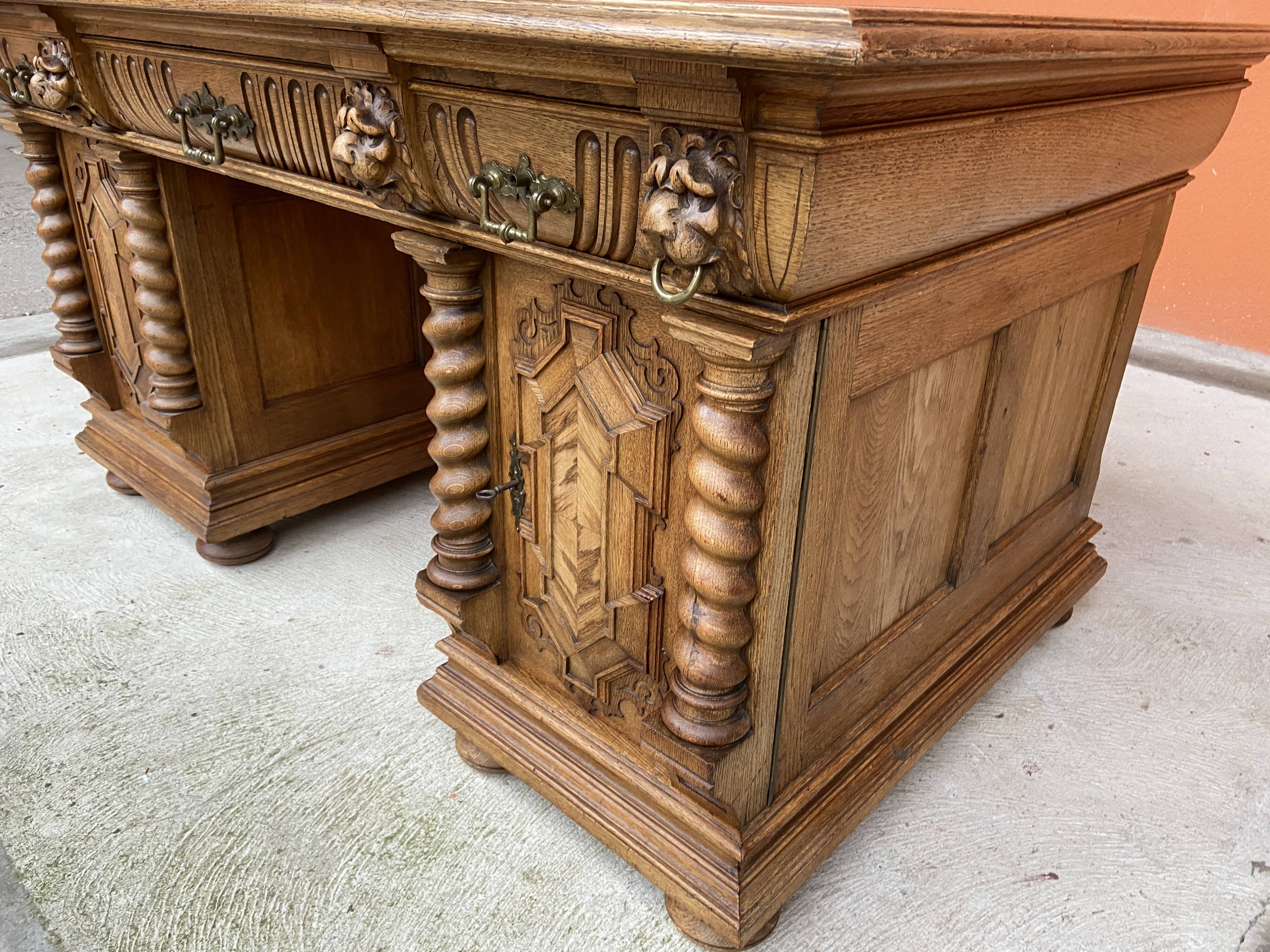 Renaissance style flat desk 1900