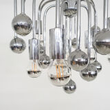 Set of two silver globes "Sputnik" design lights