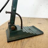 Vintage Green Enamel Bank Lamp, 1950s