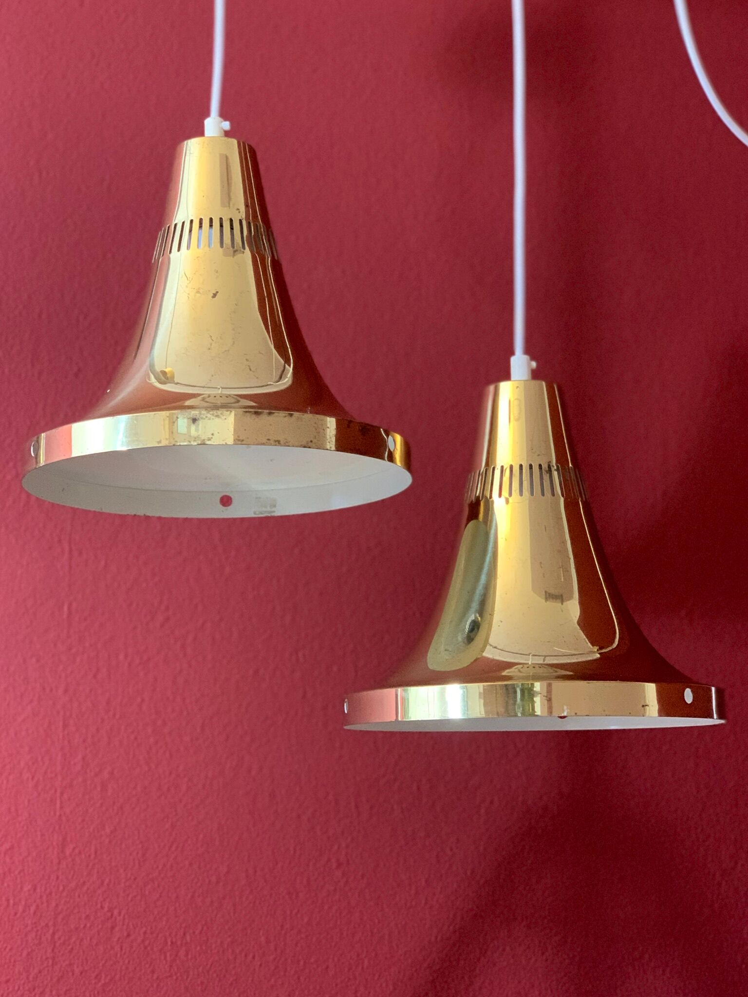 Swedish MidCentury Brass Ceiling Lamps by Hans-Agne Jakobsson for Markaryd