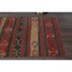 Turkish Kilim Vintage Handmade Wool Runner Rug Orange Gray Runner 66x334