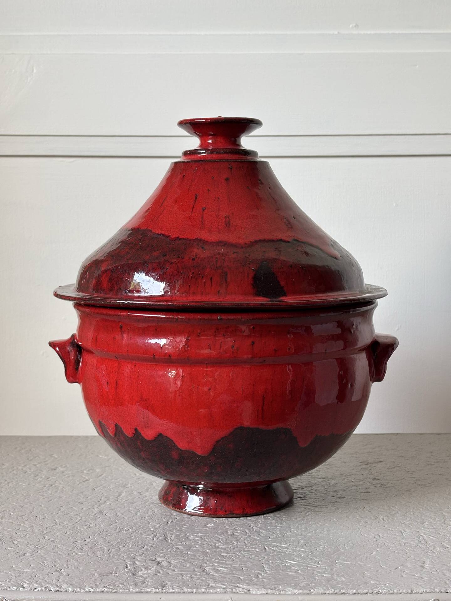 Enamelled covered pot