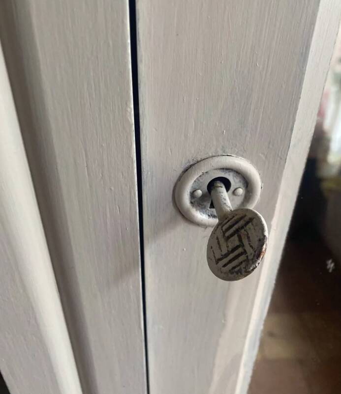 Parisian Art Deco period armoire – cream patina