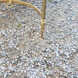 70s Neoclassical Style Coffee Table in Gilded Brass with Mahogany Veneer Top