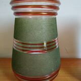 Pair of green and red granite glass vases typical of the 1950s