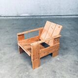 The Stijl Movement Dutch Pine Crate Chair attributed to Gerrit Rietveld, 1960s