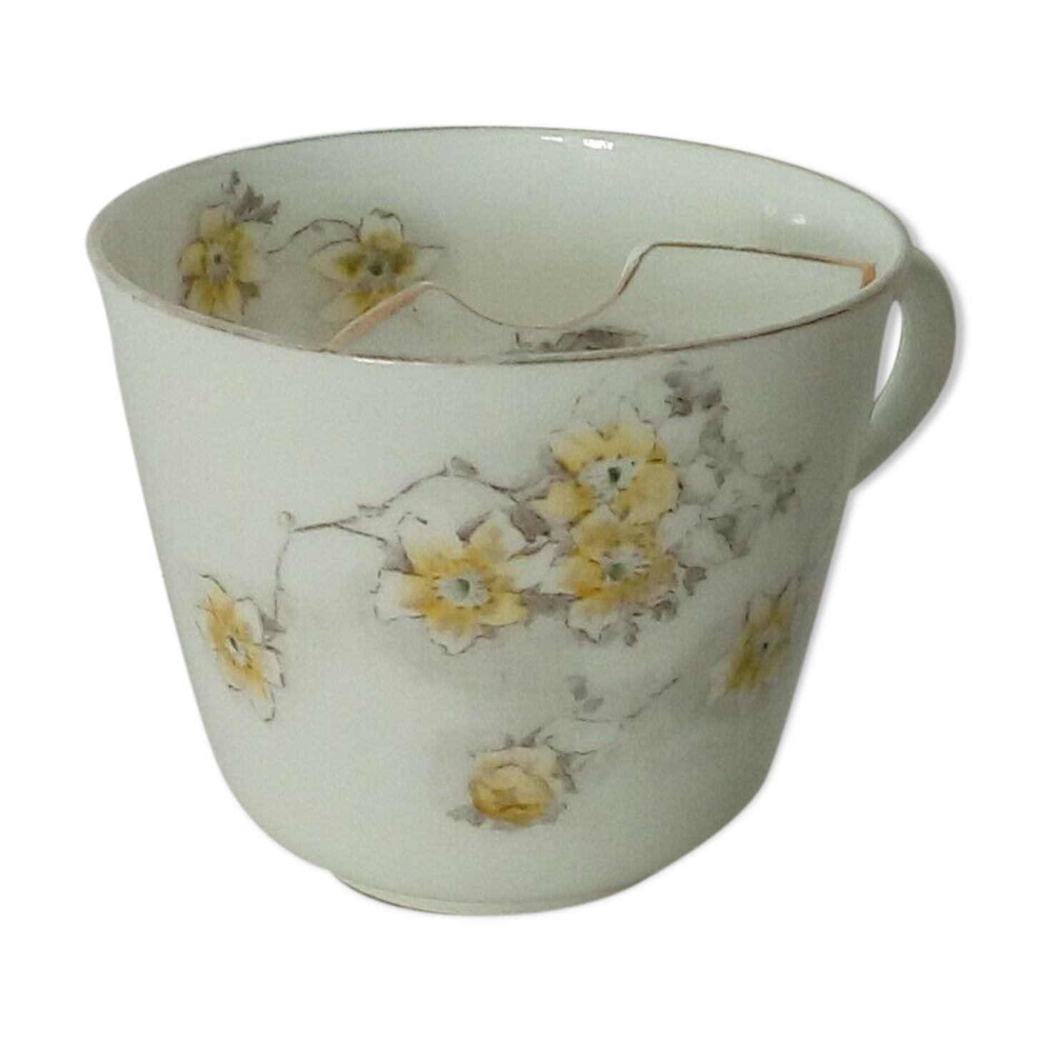 Cup with a mustache in fine porcelain fine 19 eme