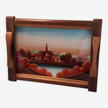 Painting tray under glass Cotty 50s