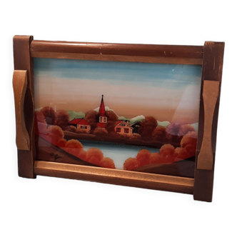 Painting tray under glass Cotty 50s