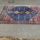 Handmade Yalameh Persian rug 200x300 indigo blue terracotta