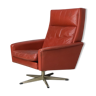 1970’s Danish mid century leather swivel lounge chair