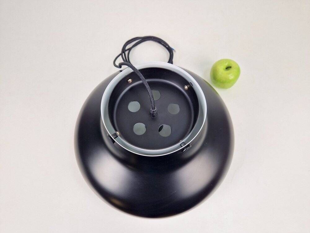 Mid-Century Modern Danish Black Jumbo Pendant Lamp by Uniline for Nordisk Solar, 1960s