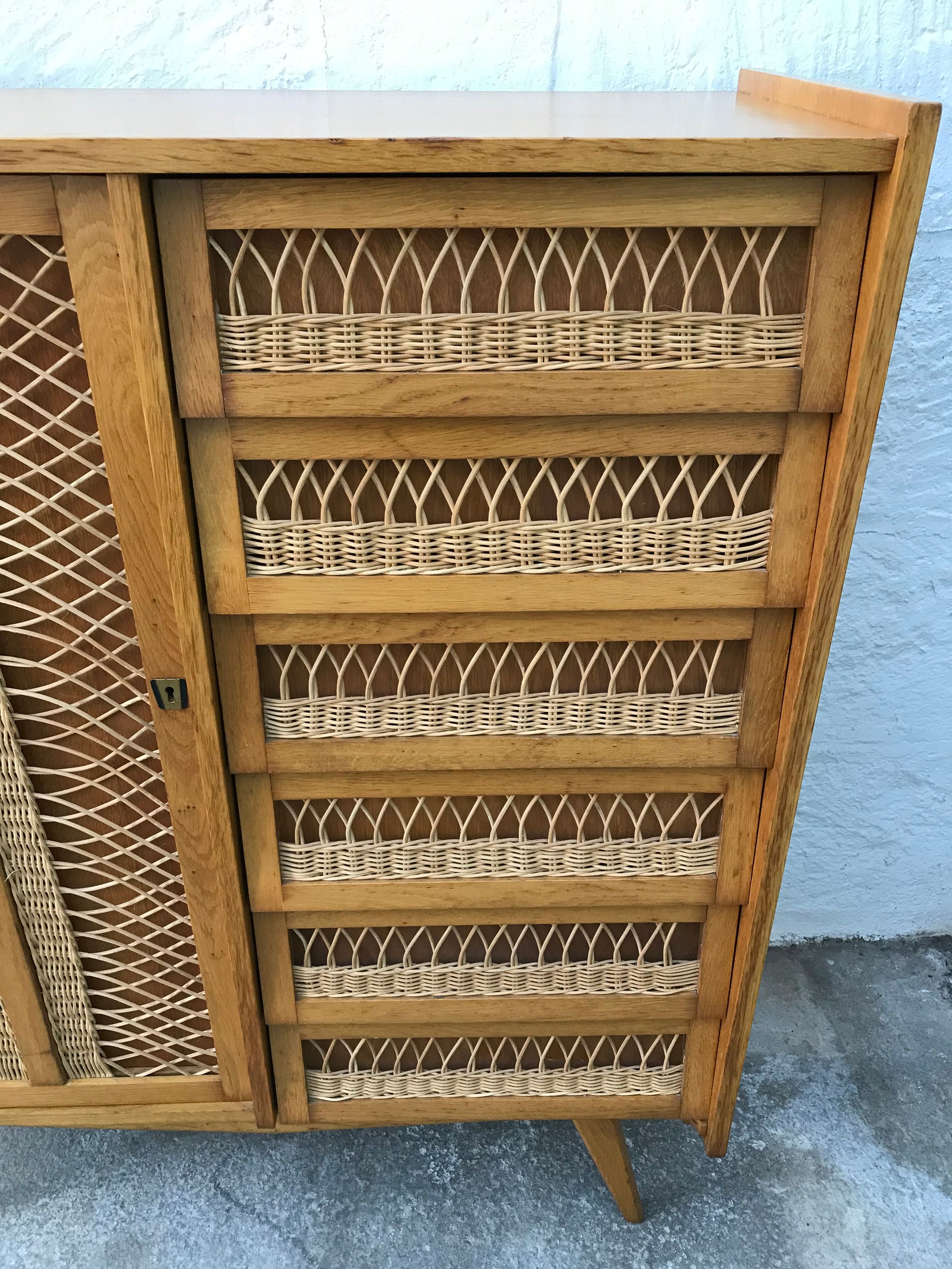 Rattan chest of drawers