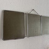 Vintage 1960s Arpin silver triptych barber mirror - 28 x 70 cm