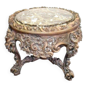 Table ronde sculptée - style louis plateau