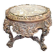 Round carved beechwood table with marble top, Louis XV style