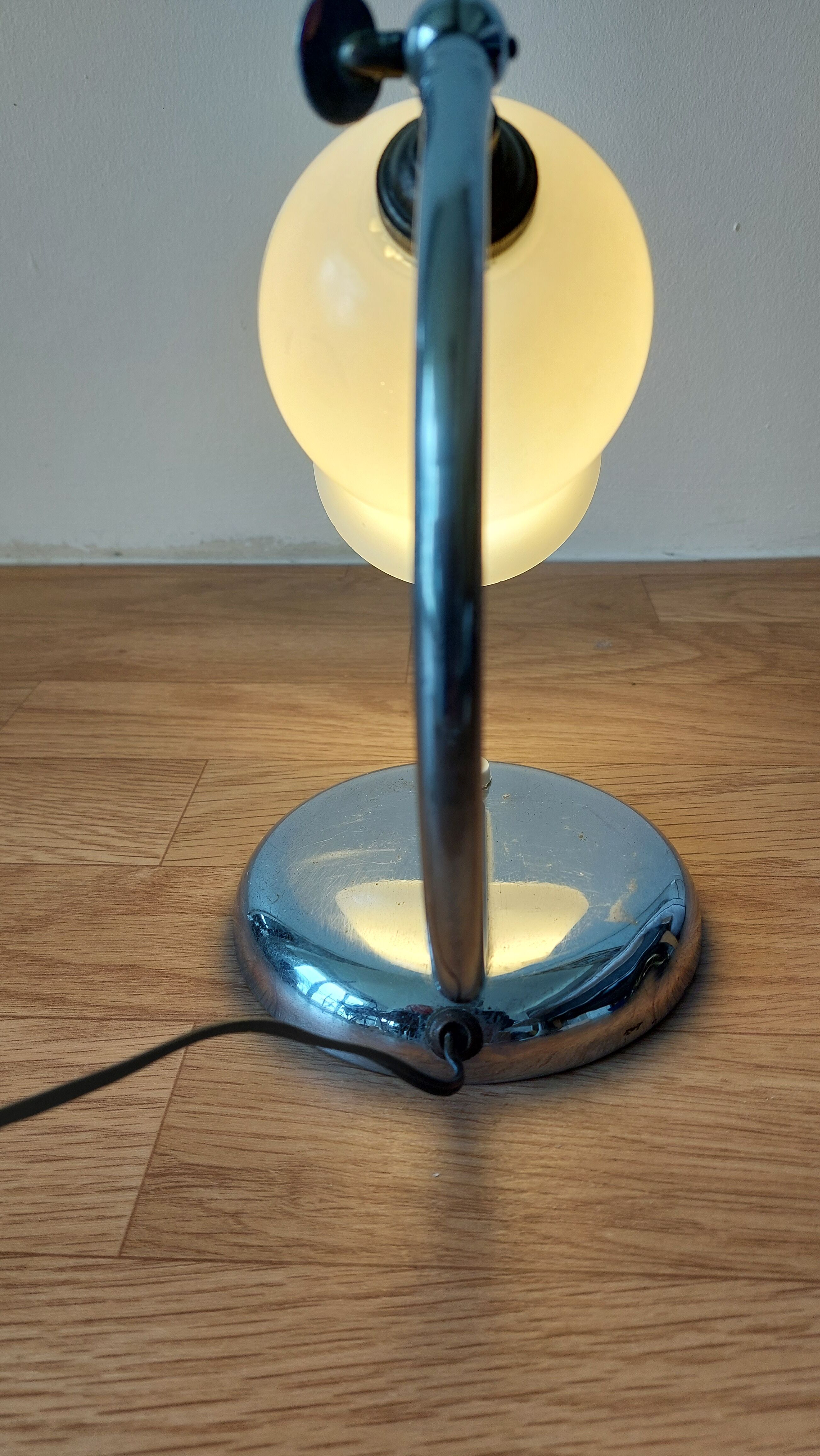 Art Deco chrome ball lamp.