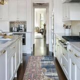 Navy Blue Vintage Runner Rug, 75x231Cm SK 6884