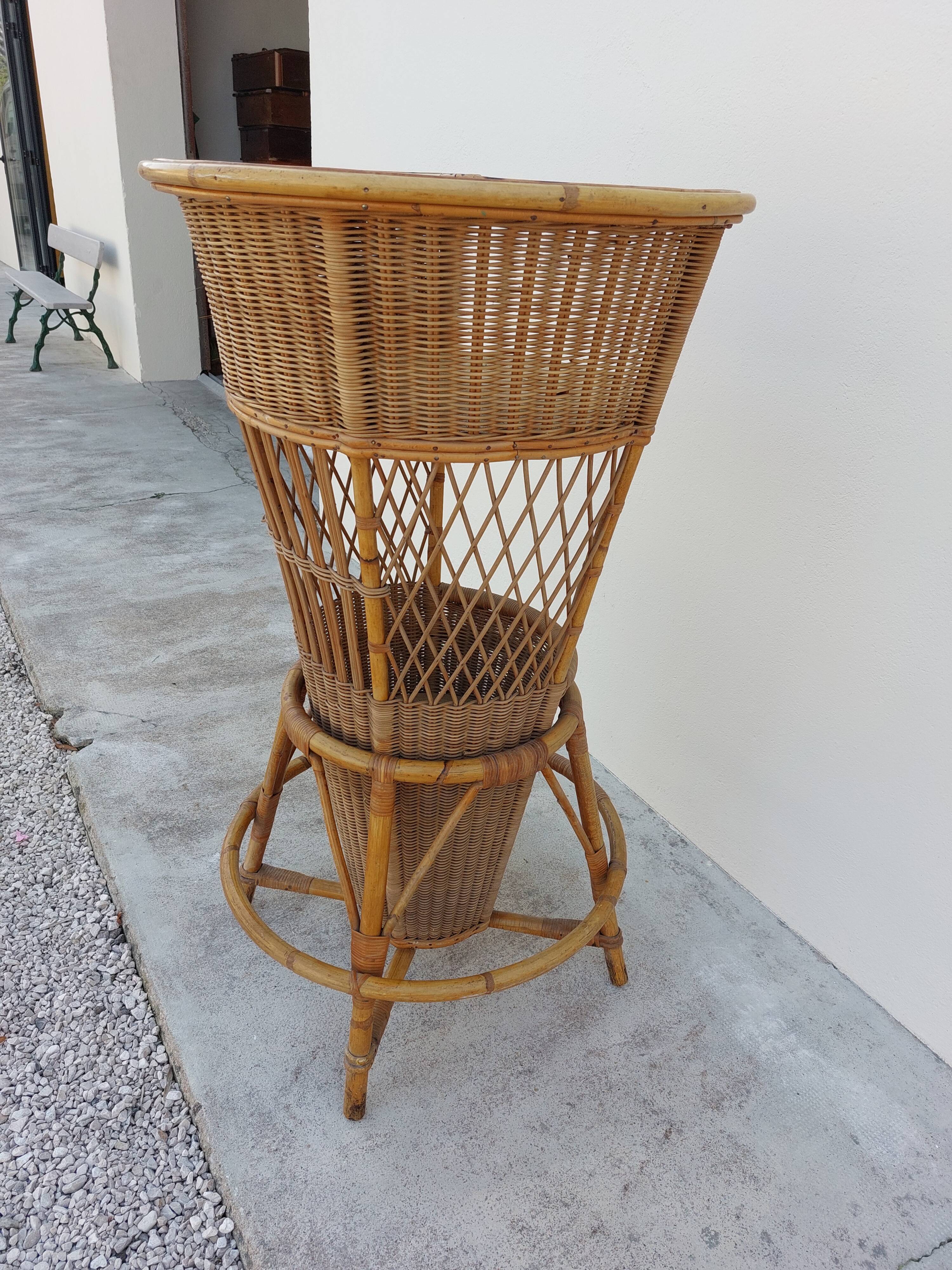 1950 vintage rattan cocktail bar