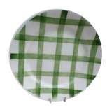 Old round dish Moulin des loups Orchies green tiles