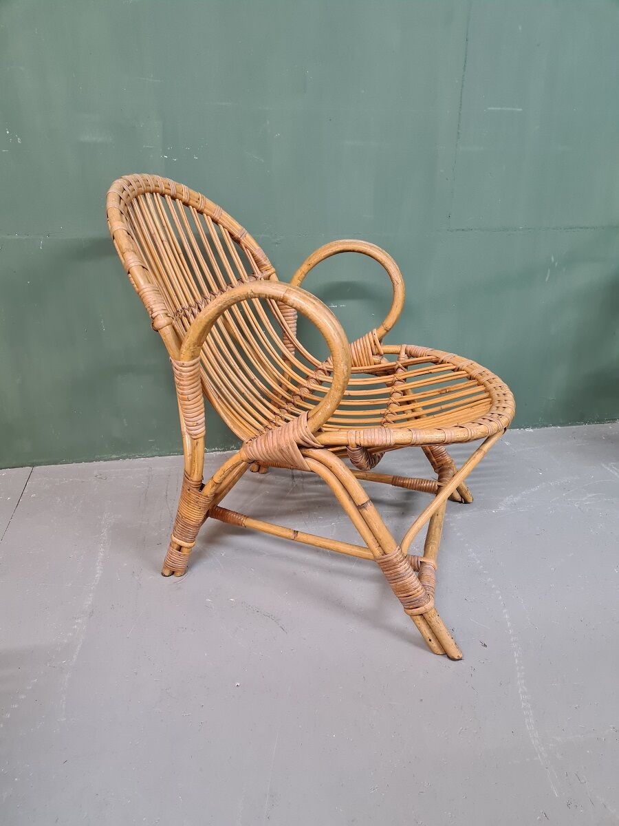 Vintage rattan armchair 1960s