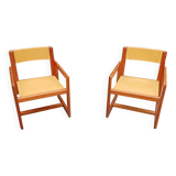 Wooden armchairs (1950) André Sornay designer