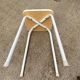 White wood and steel stool