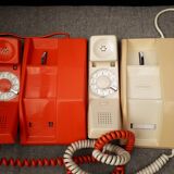 Contempra orange and ivory vintage phones