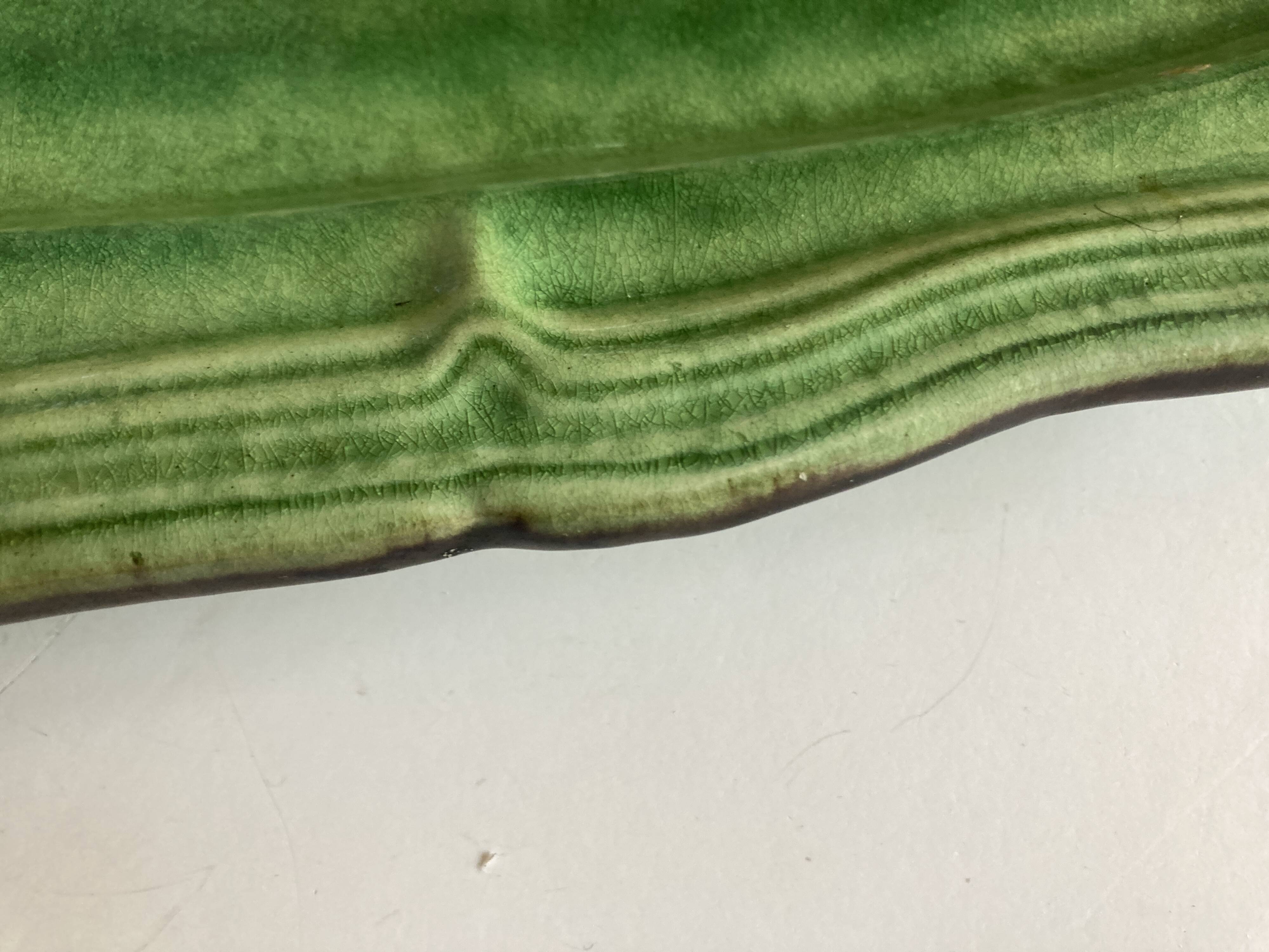 Dieulefit XXXL glazed earthenware dish with fluting 1950