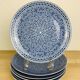 6 flat plates Cocema Fes Morocco, blue mosaic