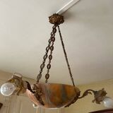 Art deco alabaster pendant light