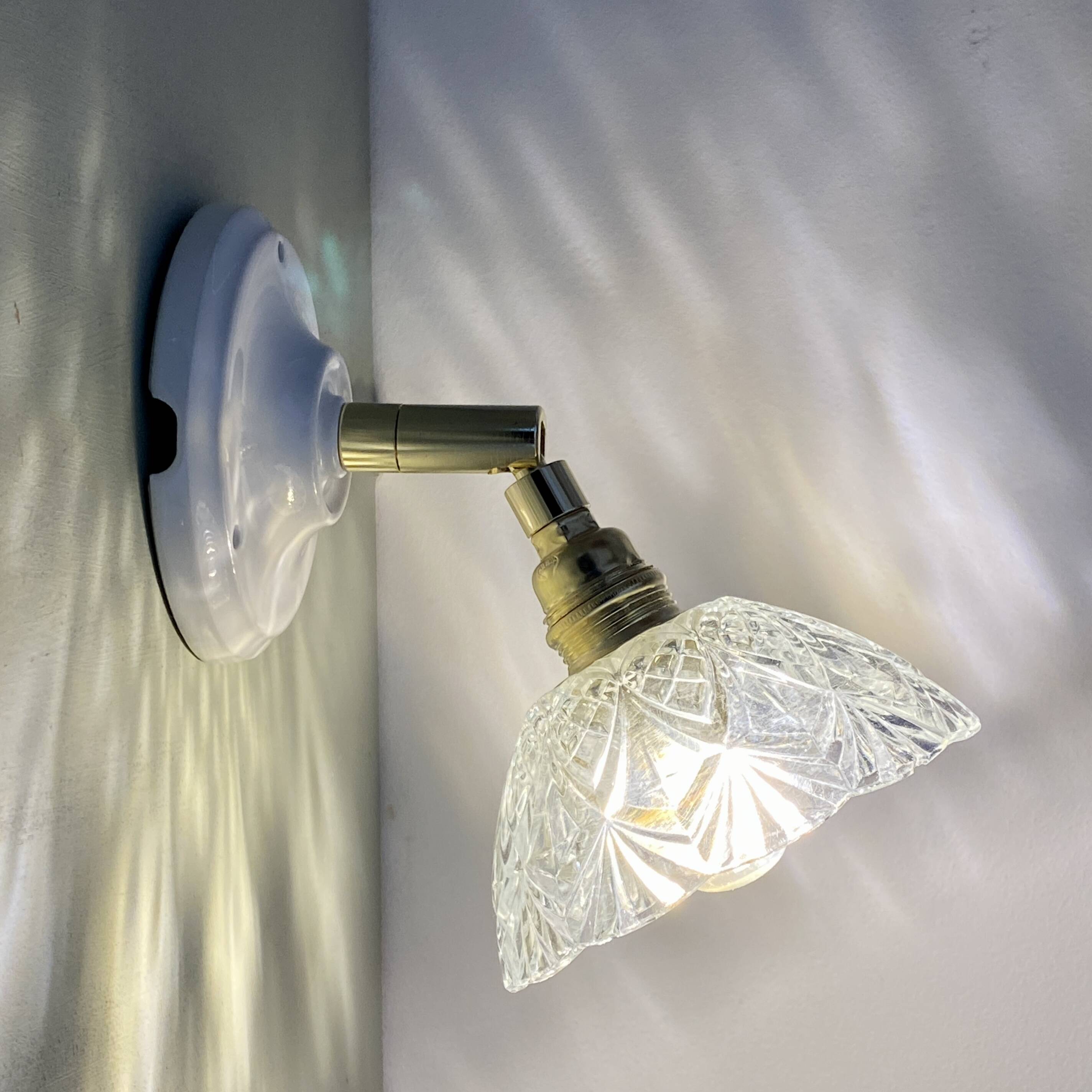 Vintage glass cut lampshade - tableware collection -