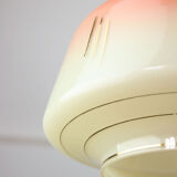 Vintage glass & brass salmon pendant lamp