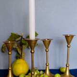 Set of 4 massive brass candlestick vintage