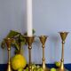 Set of 4 massive brass candlestick vintage