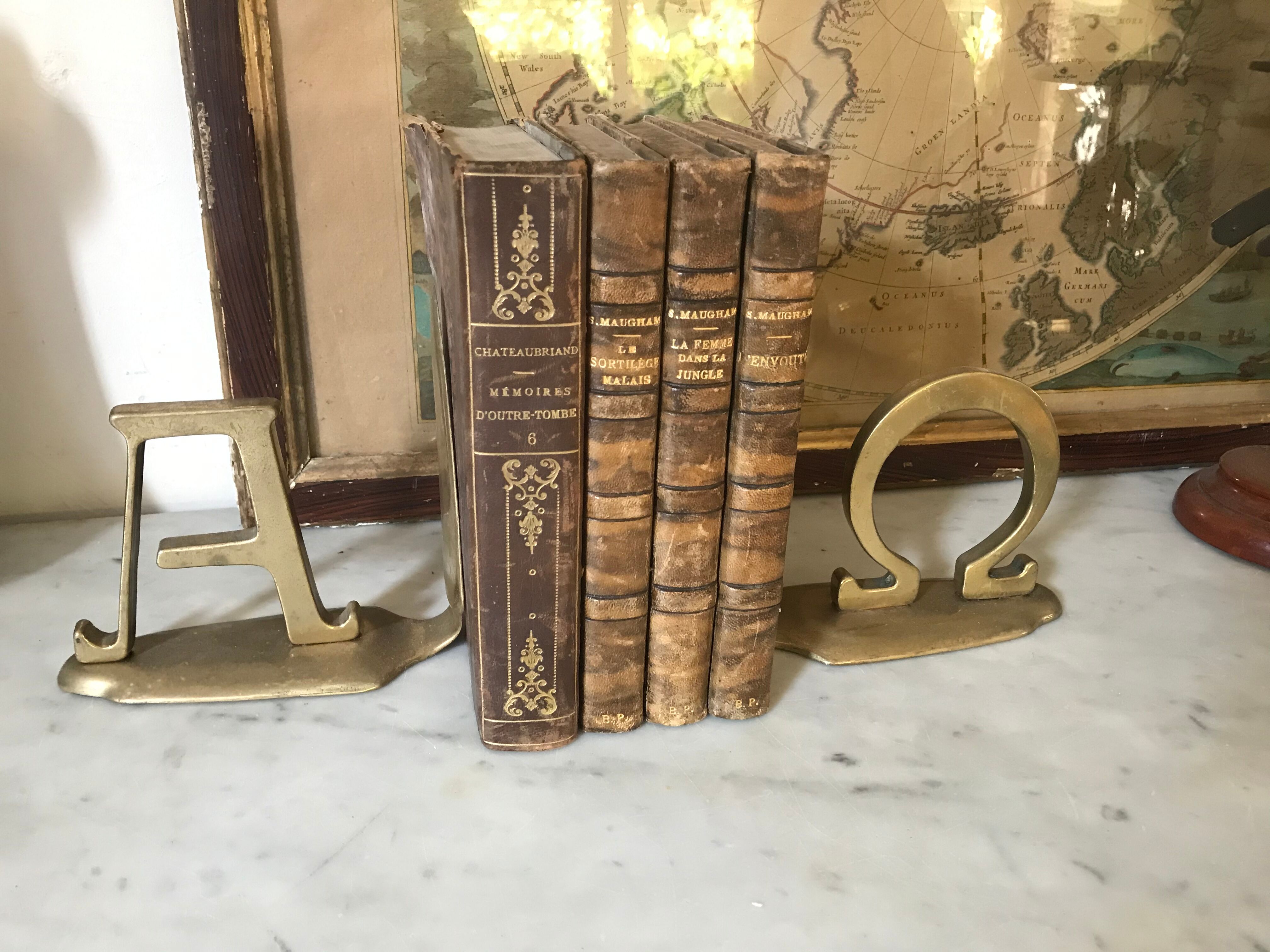 Pair of vintage brass bookends