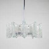 Frosted glass star chandelier J.T. Kalmar Vienna, Austria, 1960s