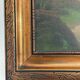 Vintage original landscape oil painting, signed countryside cottage art