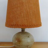 Lampe à poser vintage céramique et toile de jute