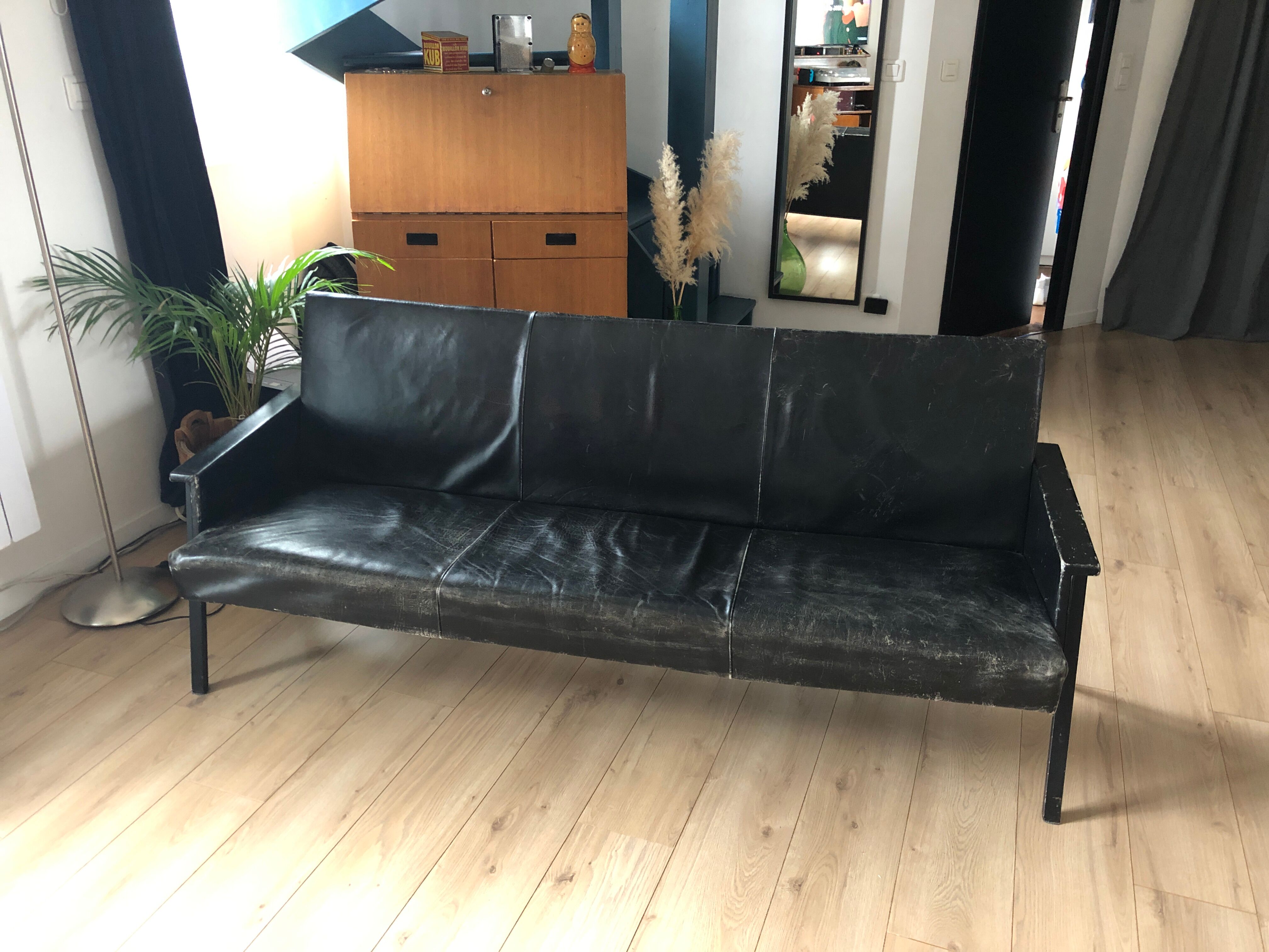 Vintage imitation bench 60s/70s 3 seats