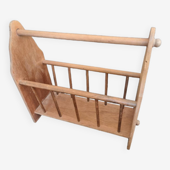 Vintage wooden magazine rack