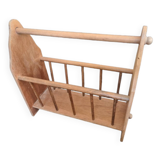 Vintage wooden magazine rack