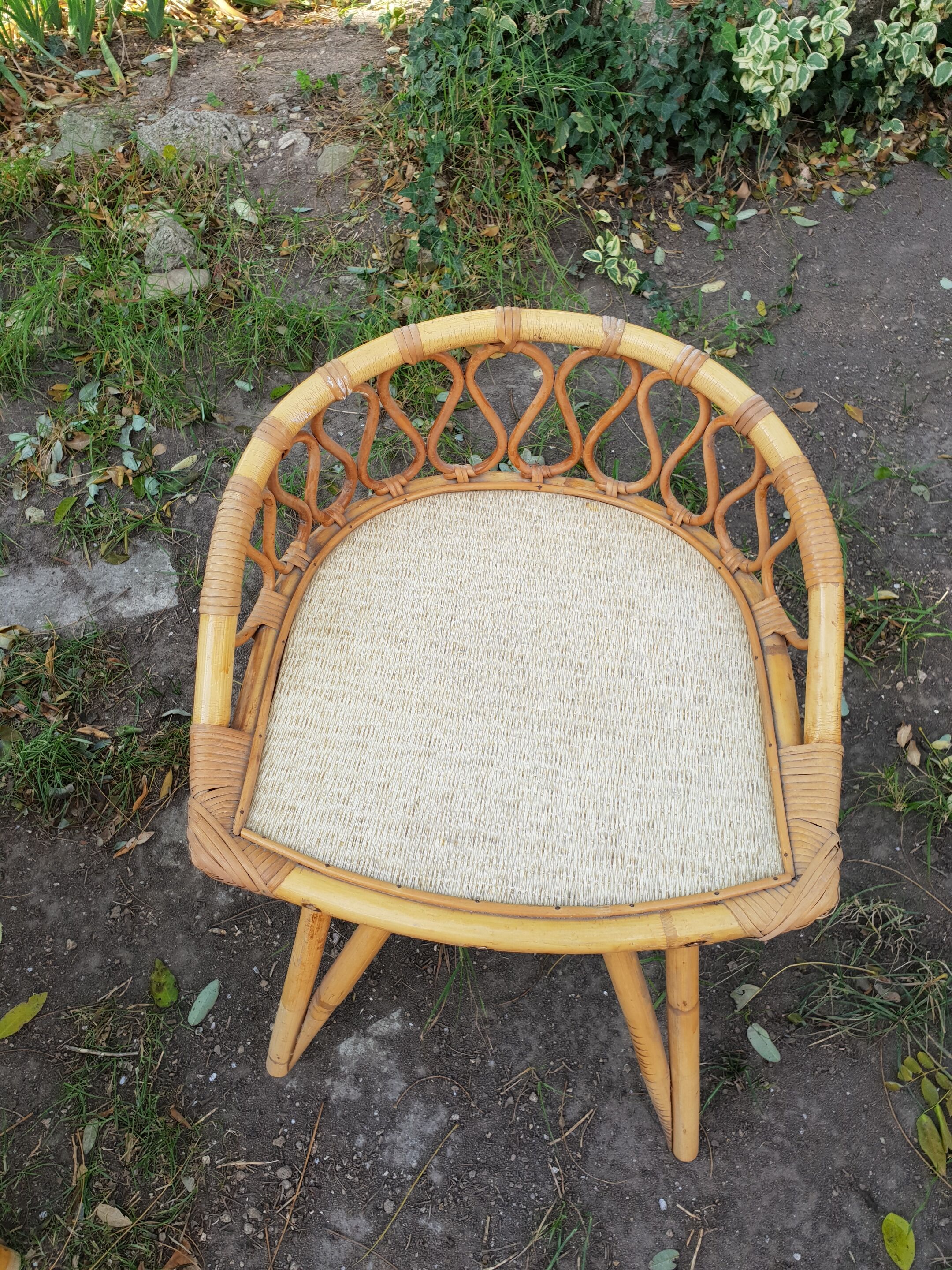 Pair of bedside rattan 1970