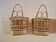 set of 2 vintage hanging rattan baskets