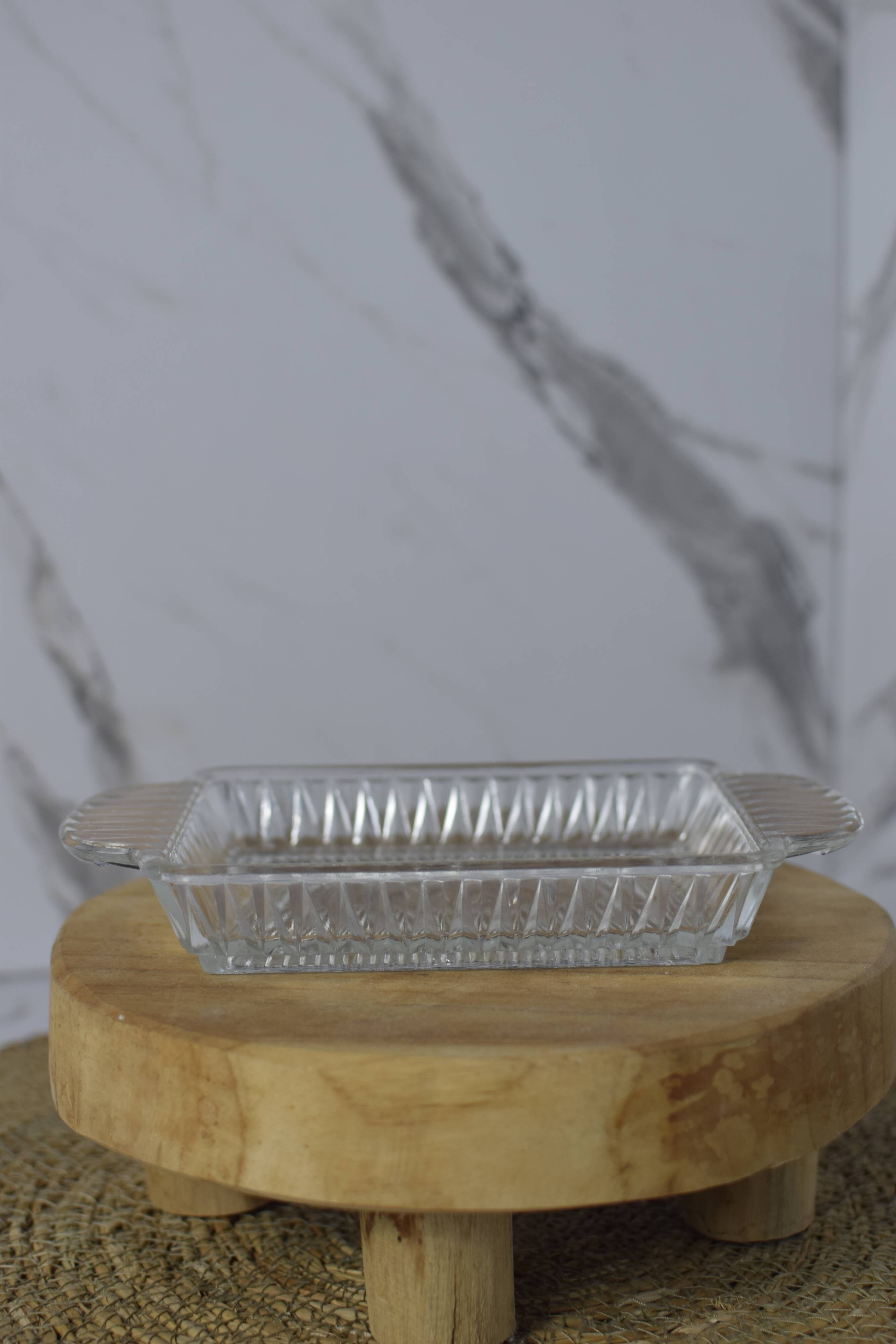 Vintage molded glass butter maker