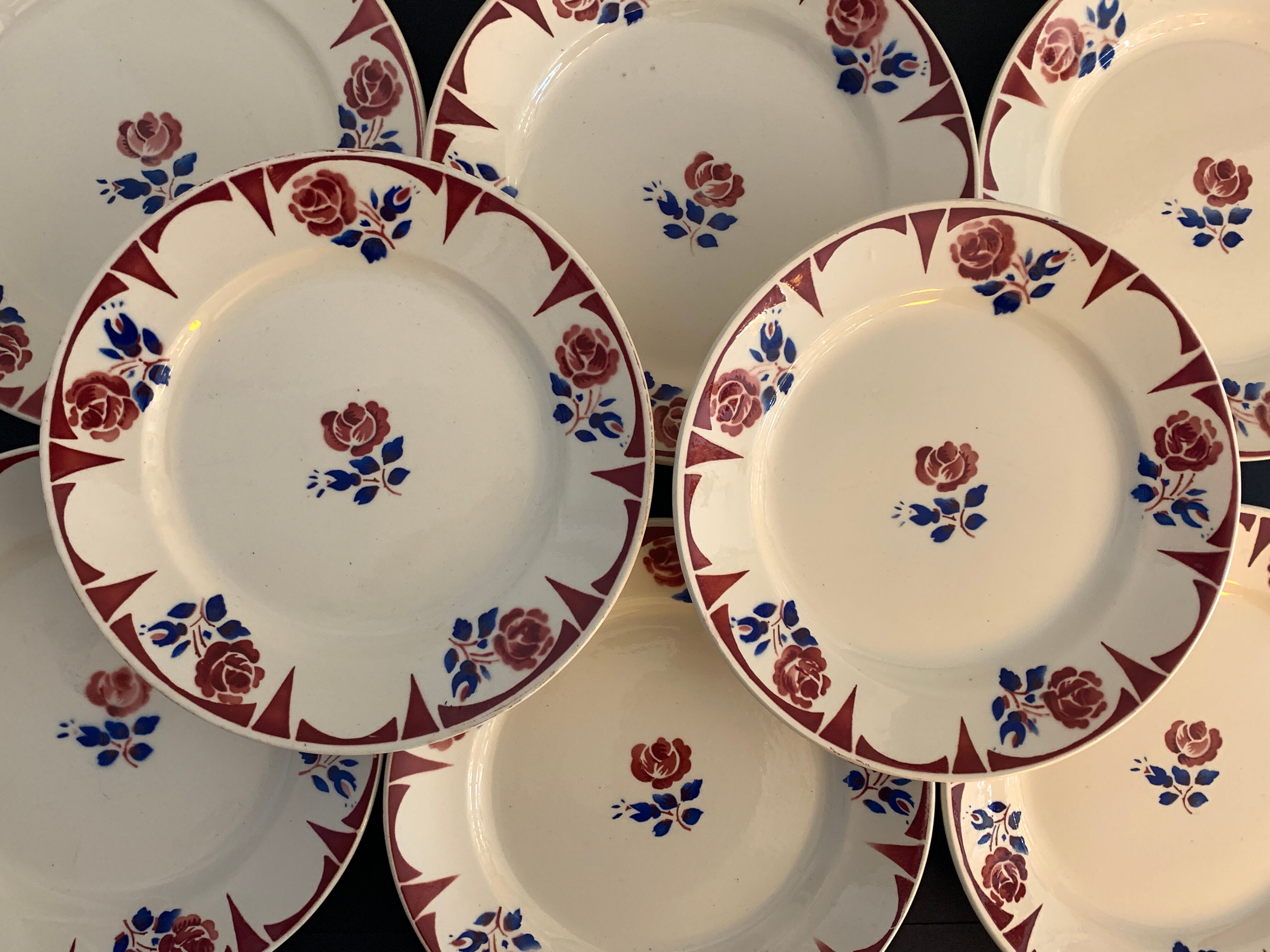 11 Flat plates Badonviller art nouveau
