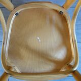 Pair of Thonet-inspired bistro chairs in light beech