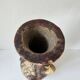Antique Kabyle Algerian pottery vase with handle and polychrome geometric decorations