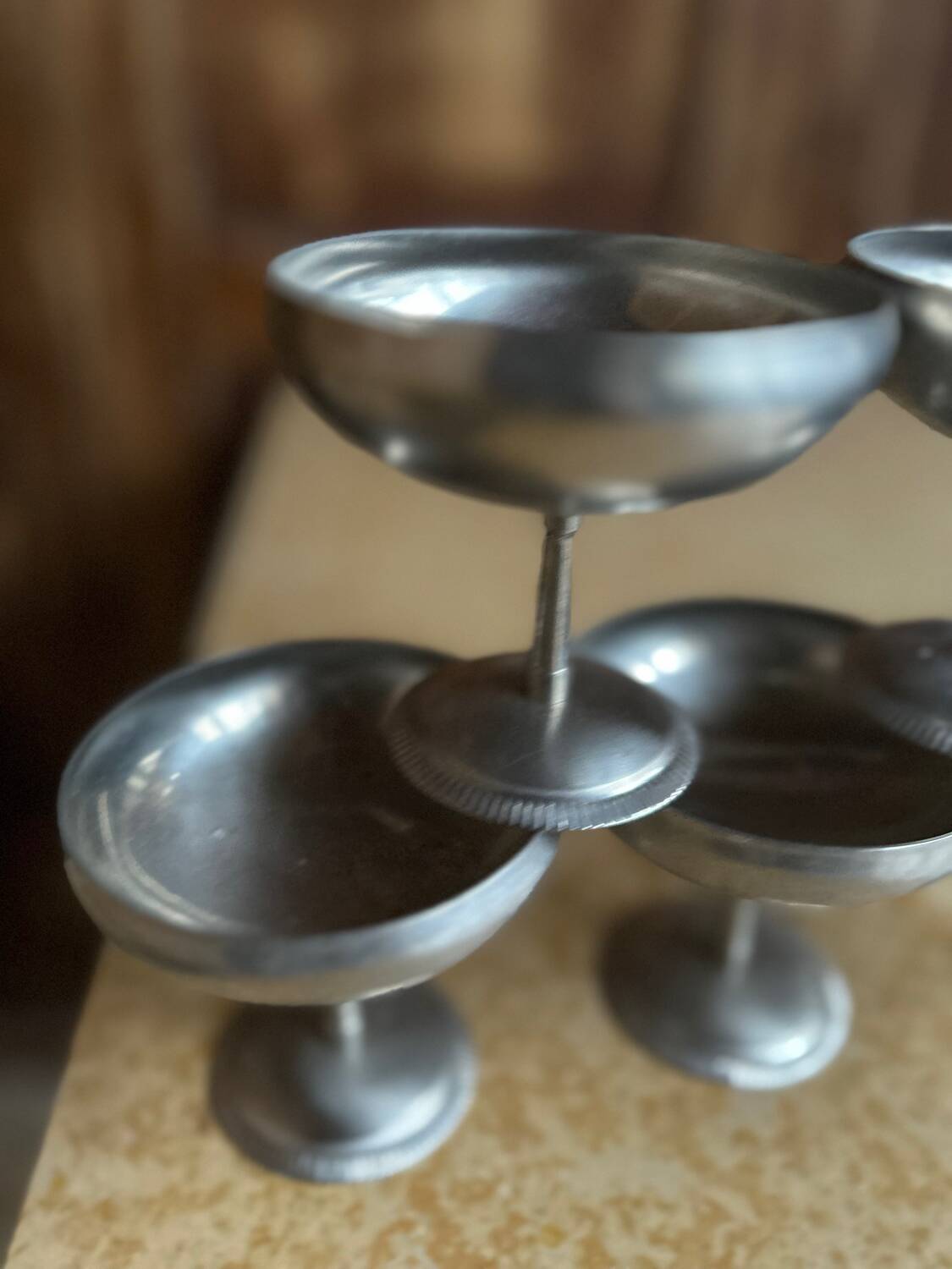 Set of 5 vintage footed dessert bowls