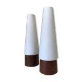 Pair of Philips teak lamps 60s